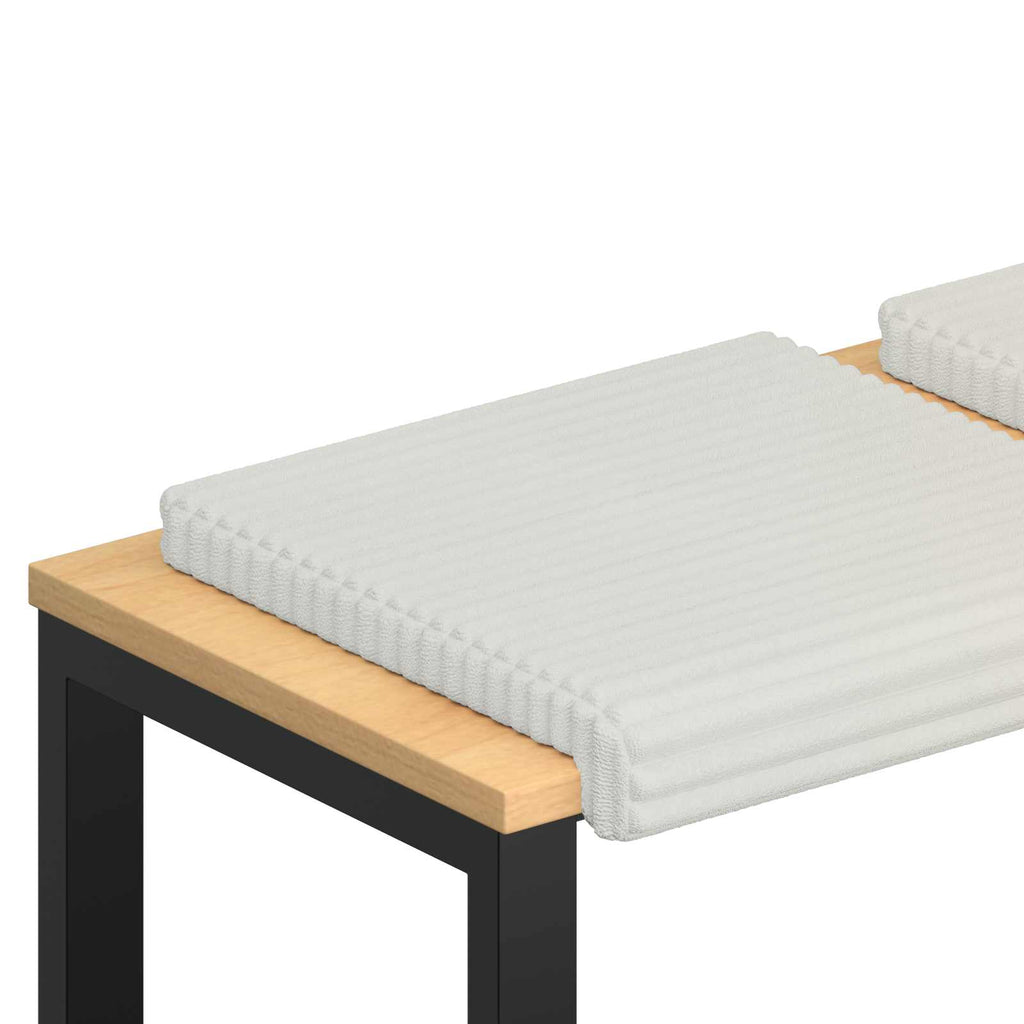 vidaXL Poduszka na ławkę 4 pcs Pluszowy kord kremowy Głębokość 35 cm