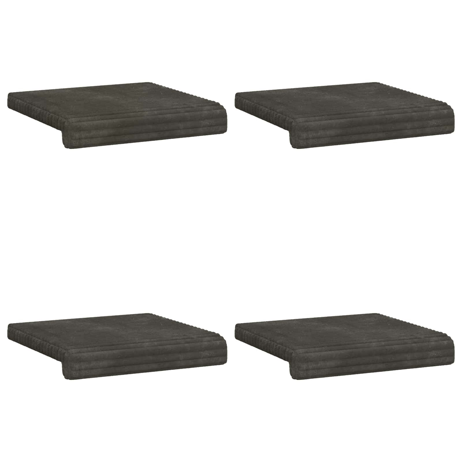vidaXL Poduszka na ławkę 4 pcs Pluszowy kord antracytowy