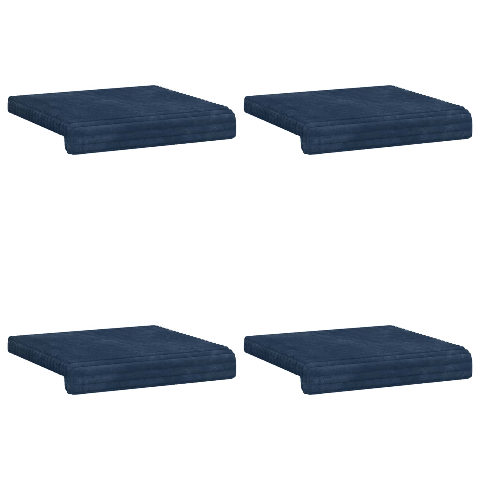 vidaXL Poduszka na ławkę 4 pcs Pluszowy kord Granatowy Głębokość 35 cm