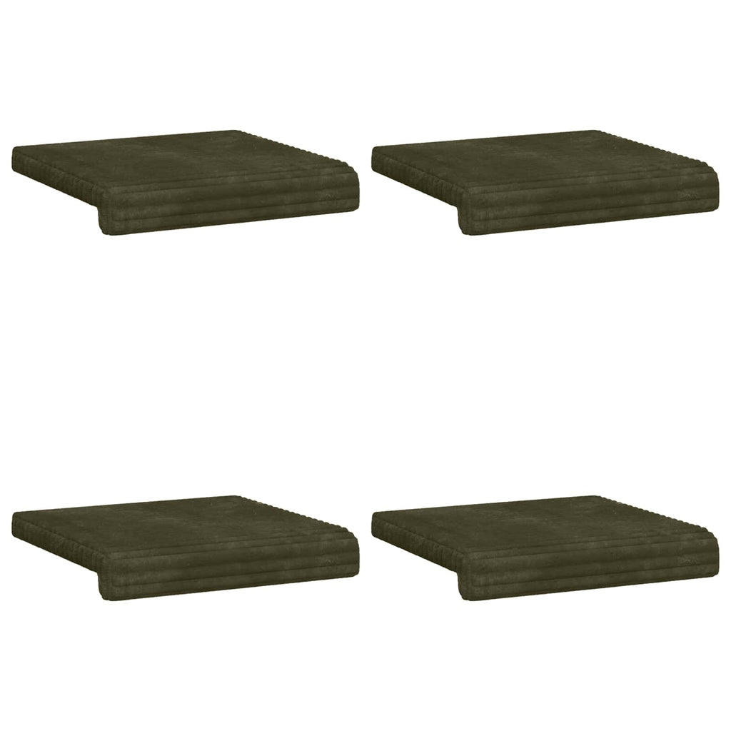 vidaXL Poduszka na ławkę 4 pcs Pluszowy kord zielony Głębokość 35 cm