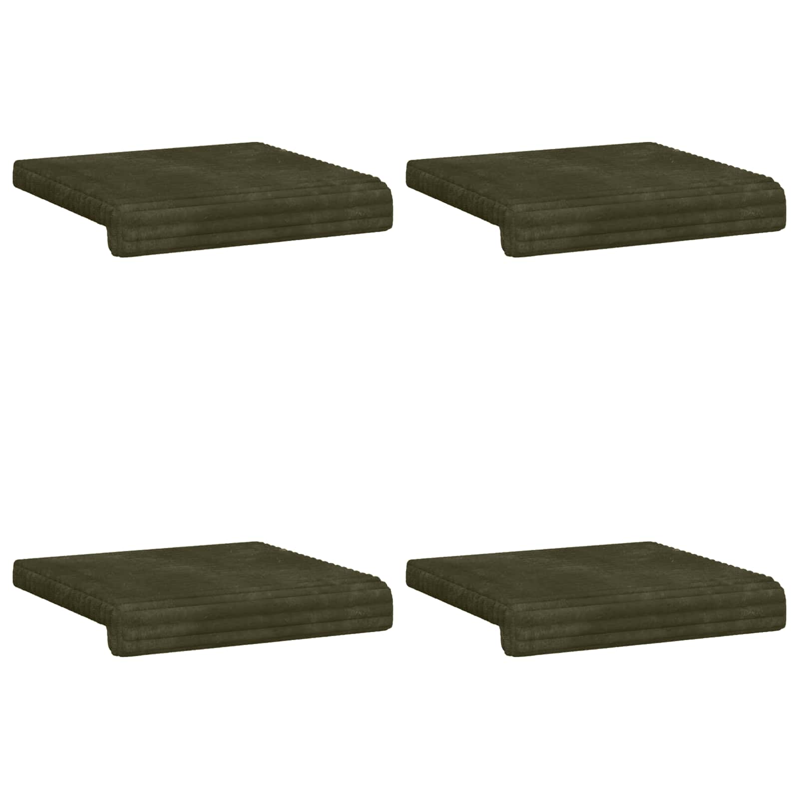 vidaXL Poduszka na ławkę 4 pcs Pluszowy kord zielony Głębokość 35 cm
