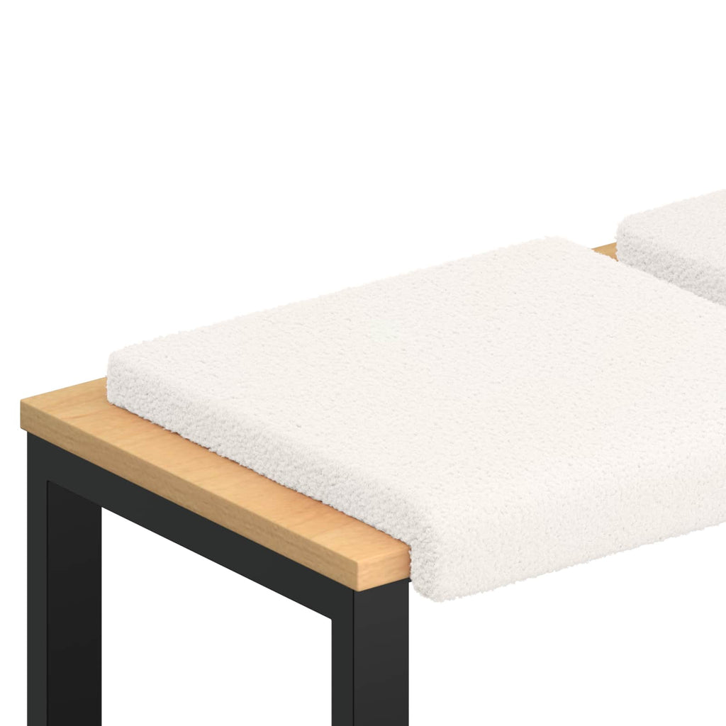 vidaXL Poduszka na ławkę 4 pcs Tkanina sherpa kremowy Głębokość 35 cm