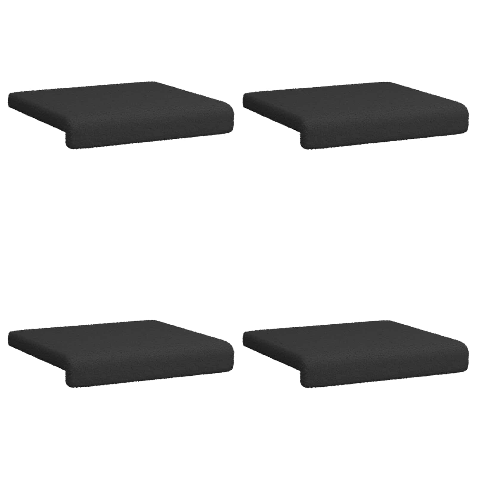 vidaXL Poduszka na ławkę 4 pcs Tkanina sherpa Czarny Głębokość 35 cm
