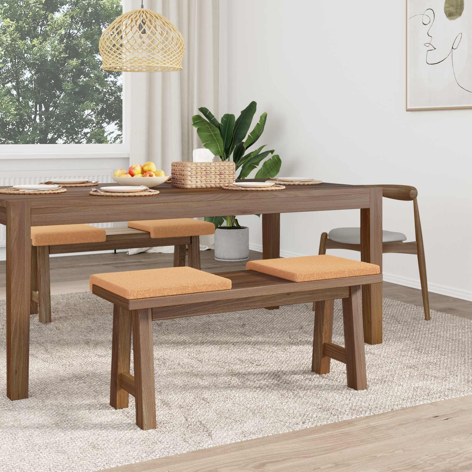 vidaXL Poduszka na ławkę 4 pcs Tkanina sherpa Beżowy Głębokość 35 cm