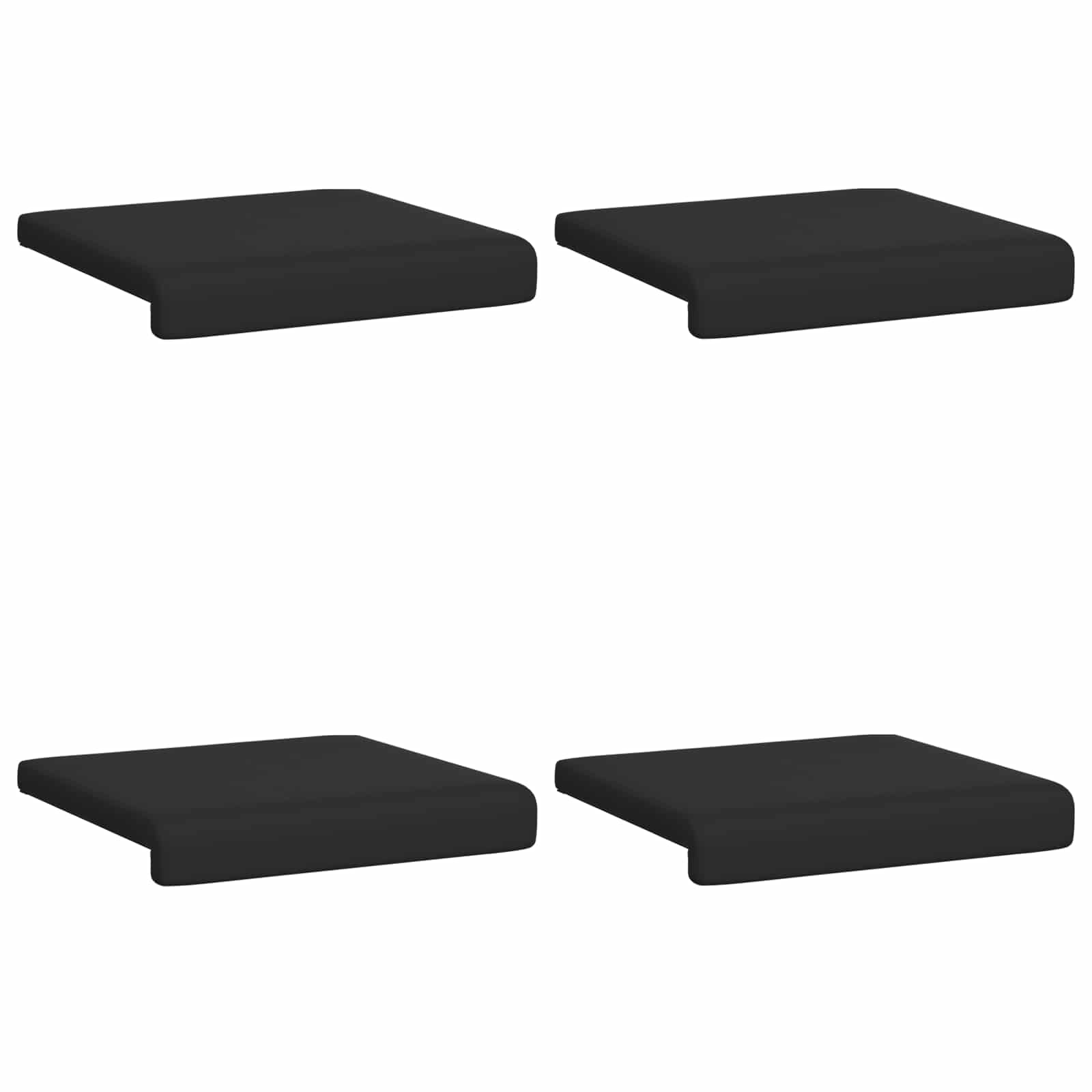 vidaXL Poduszka na ławkę 4 pcs Teksturowany Welur Czarny