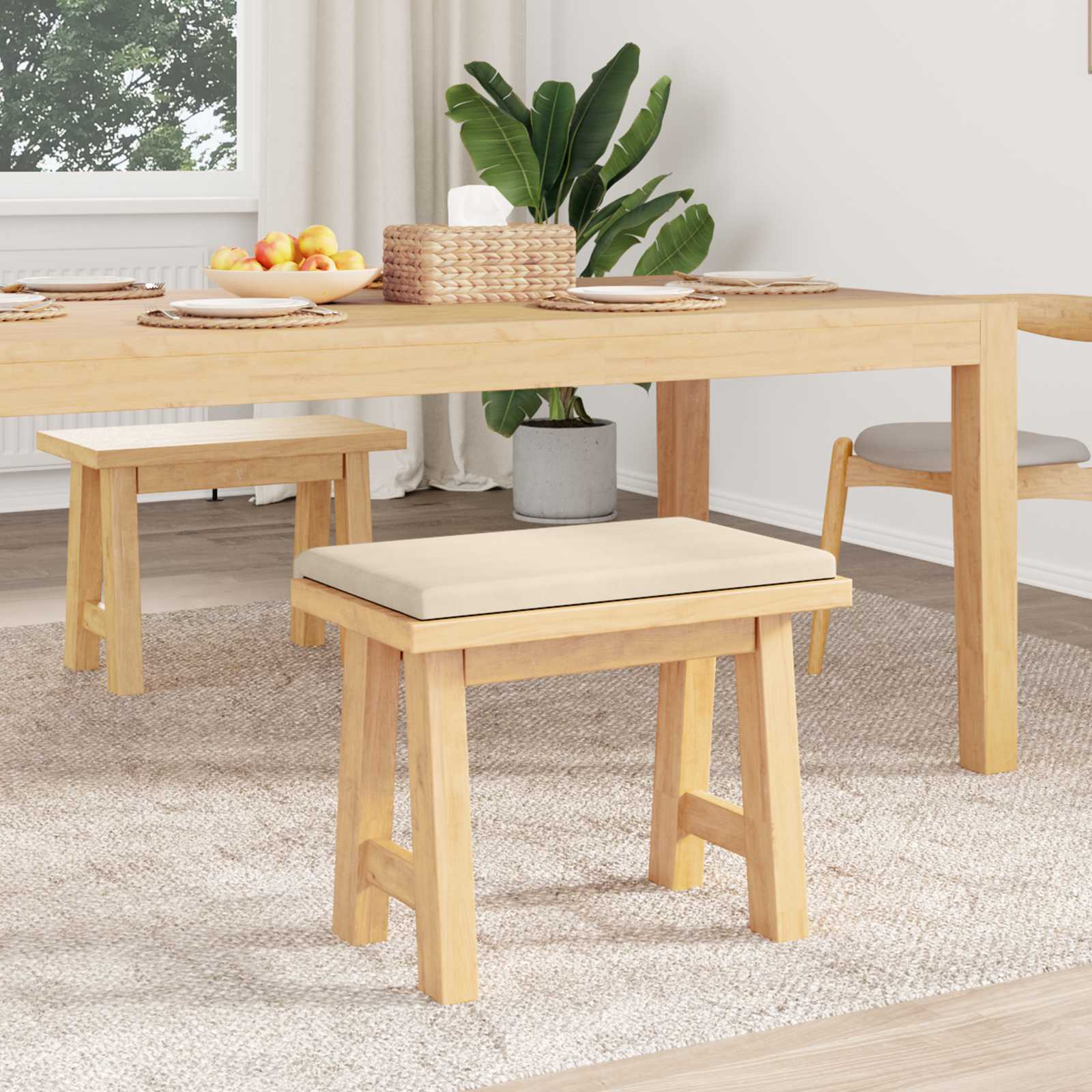 vidaXL Poduszka na ławkę Mikrofibra Beżowy Głębokość 35 cm