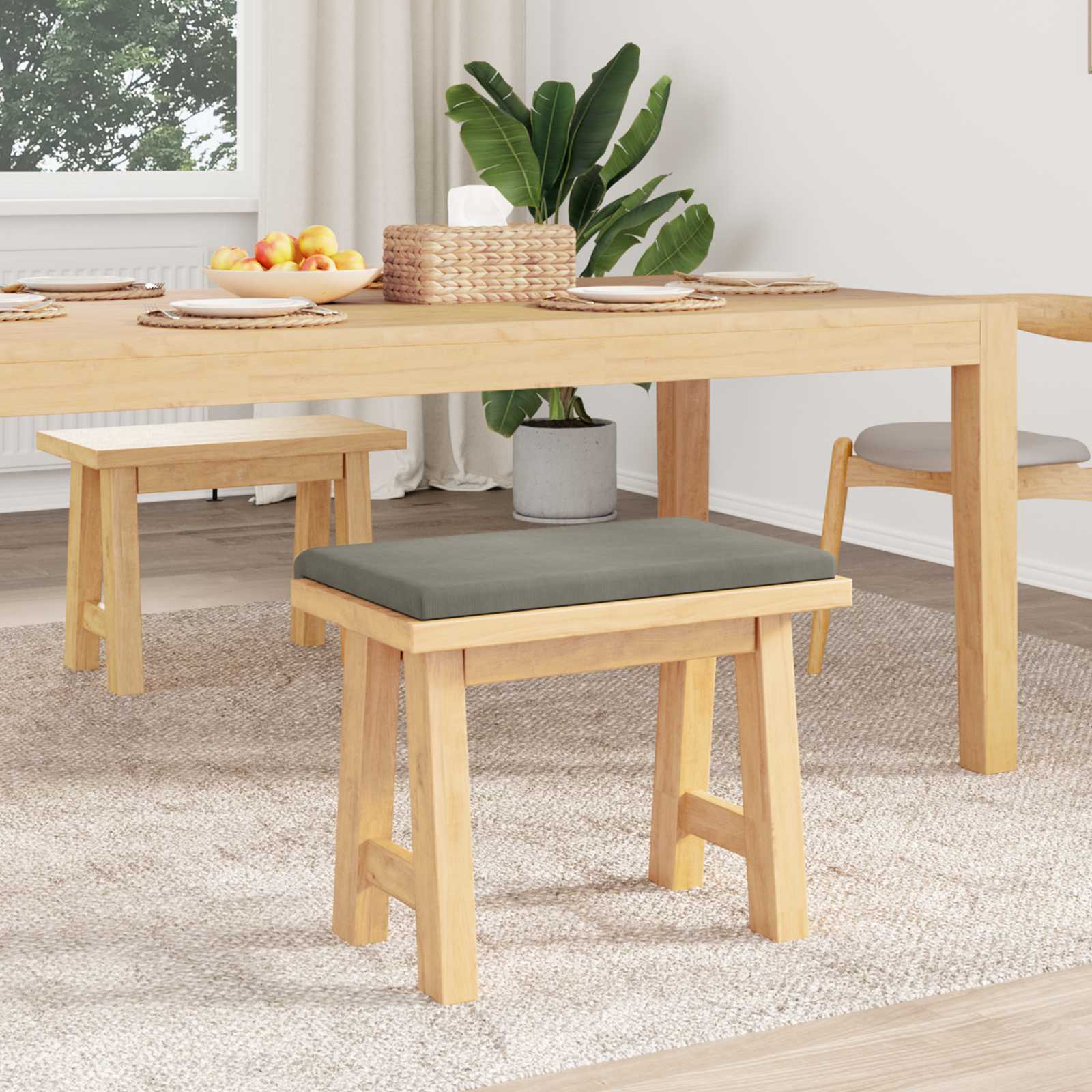 vidaXL Poduszka na ławkę sztruks jasnoszary Głębokość 35 cm