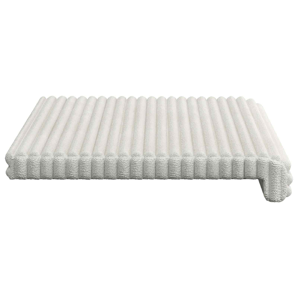 vidaXL Poduszka na ławkę Pluszowy kord kremowy Głębokość 35 cm
