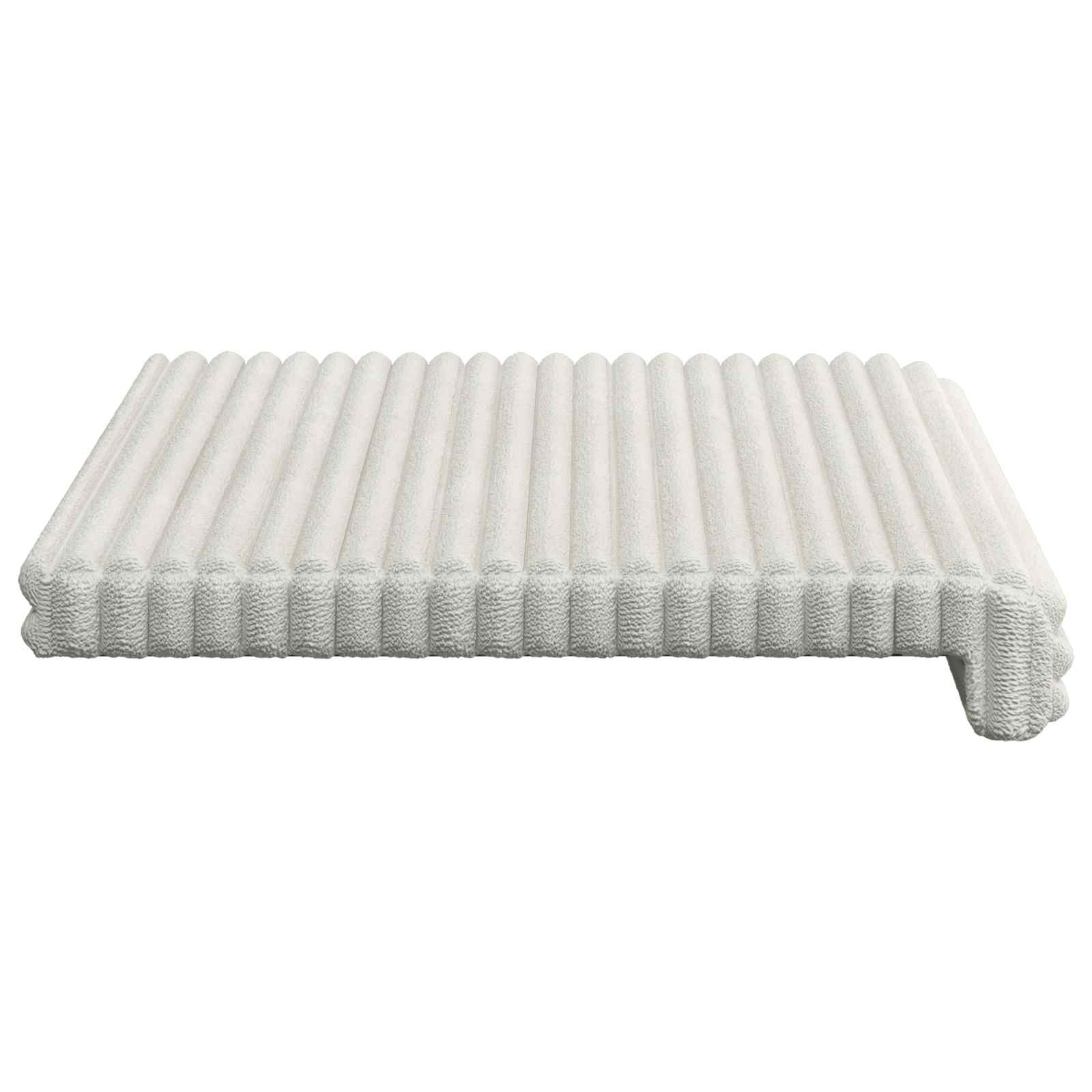 vidaXL Poduszka na ławkę Pluszowy kord kremowy Głębokość 35 cm