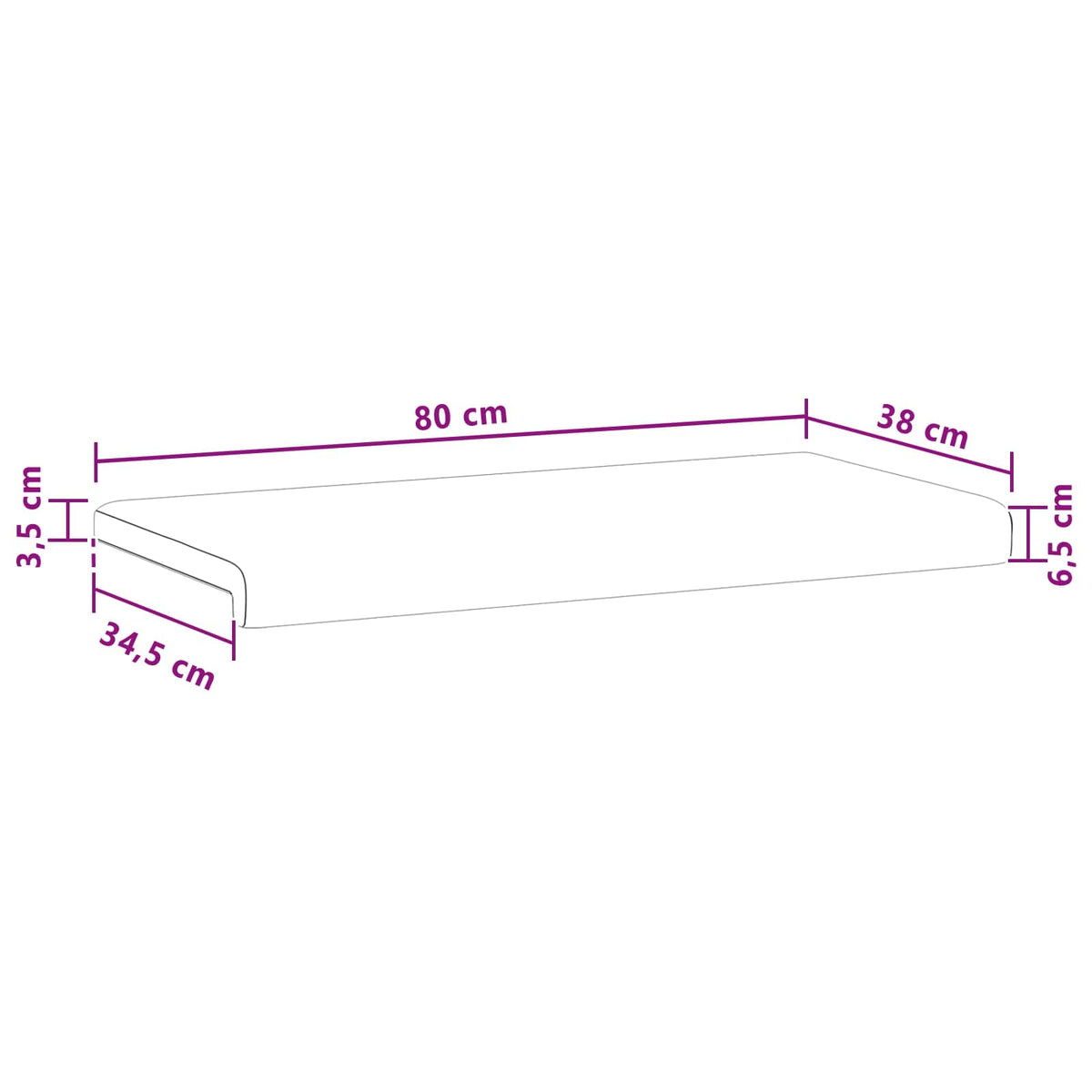vidaXL Poduszka na ławkę Welur ciemnoszary Głębokość 35 cm