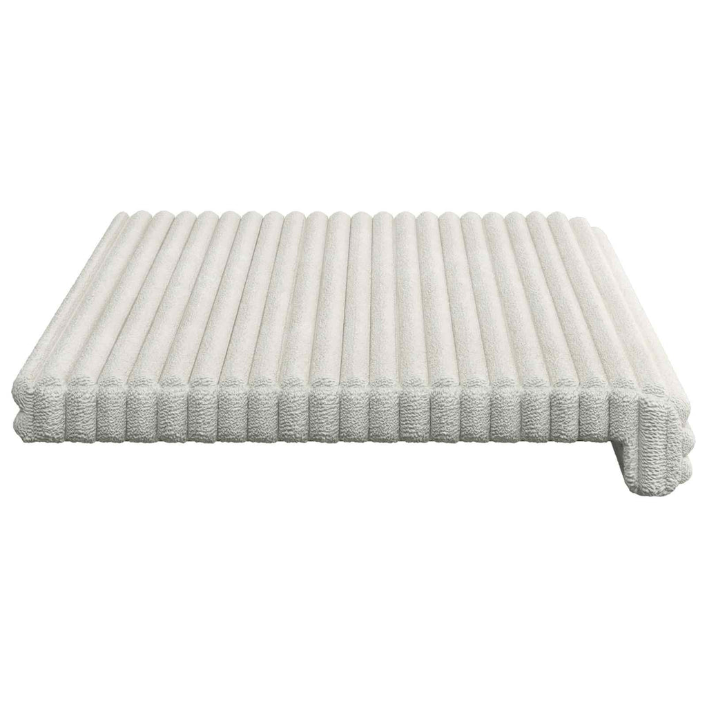 vidaXL Poduszka na ławkę Pluszowy kord kremowy Głębokość 35 cm