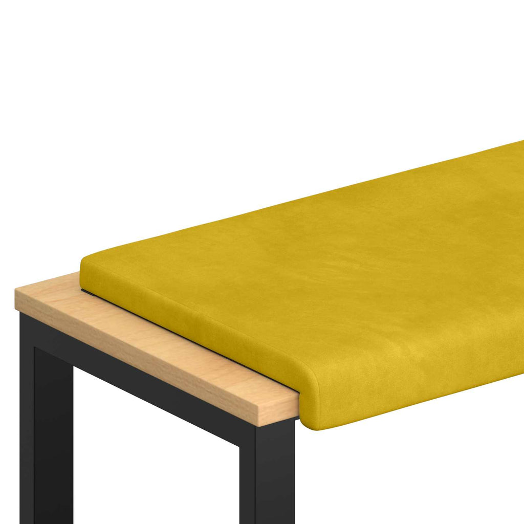 vidaXL Poduszka na ławkę Welur żółty Głębokość 35 cm