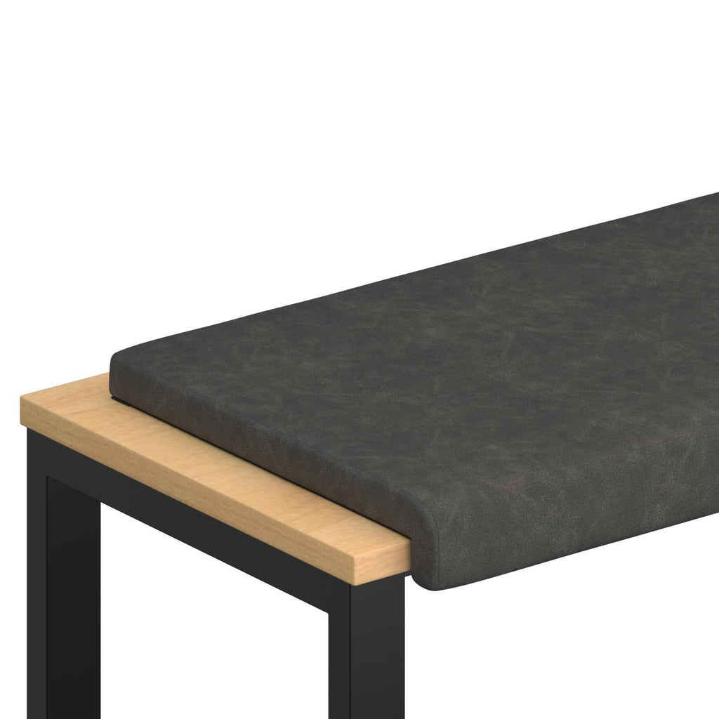 vidaXL Poduszka na ławkę Ekoskóra Czarny Głębokość 35 cm