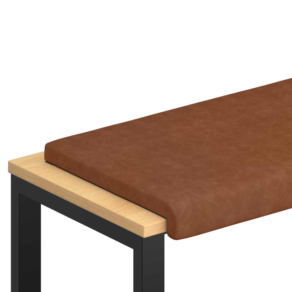 vidaXL Poduszka na ławkę Ekoskóra brązowy Głębokość 35 cm