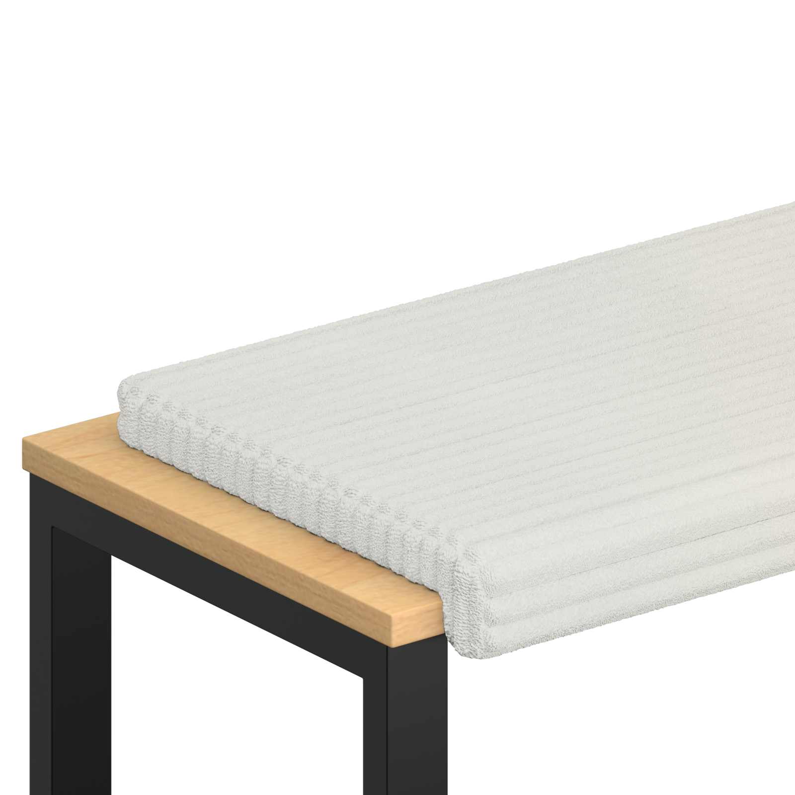 vidaXL Poduszka na ławkę Pluszowy kord kremowy Głębokość 35 cm