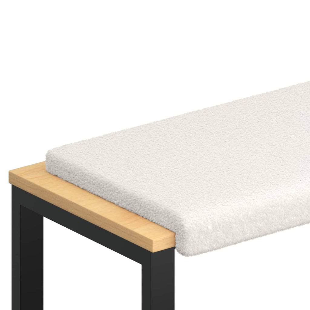 vidaXL Poduszka na ławkę Tkanina sherpa kremowy Głębokość 35 cm