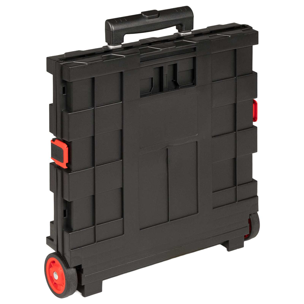 vidaXL Wózek Czarny i czerwony 35 x 39 x 92 cm PP i elastomer