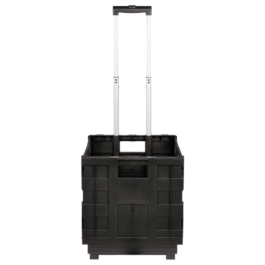 vidaXL Wózek Czarny i czerwony 35 x 39 x 92 cm PP i elastomer