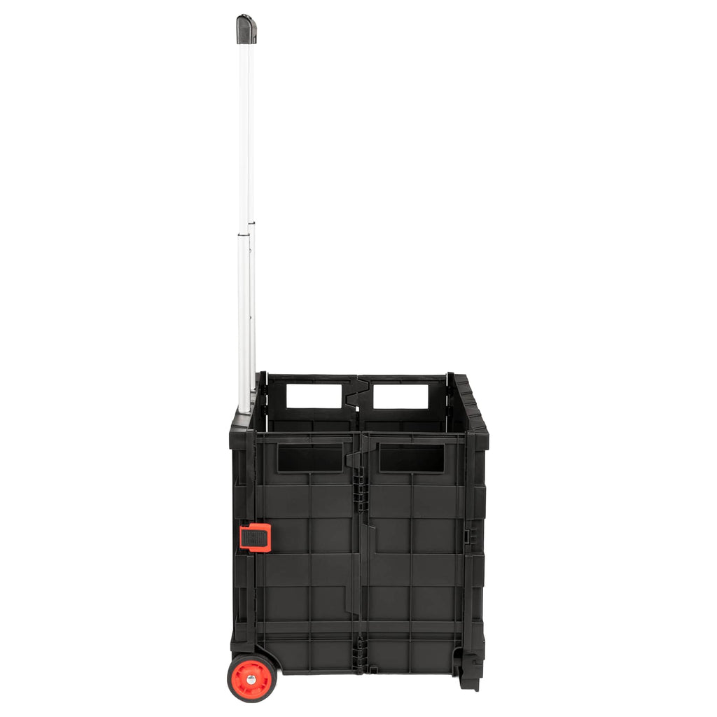vidaXL Wózek Czarny i czerwony 35 x 39 x 92 cm PP i elastomer
