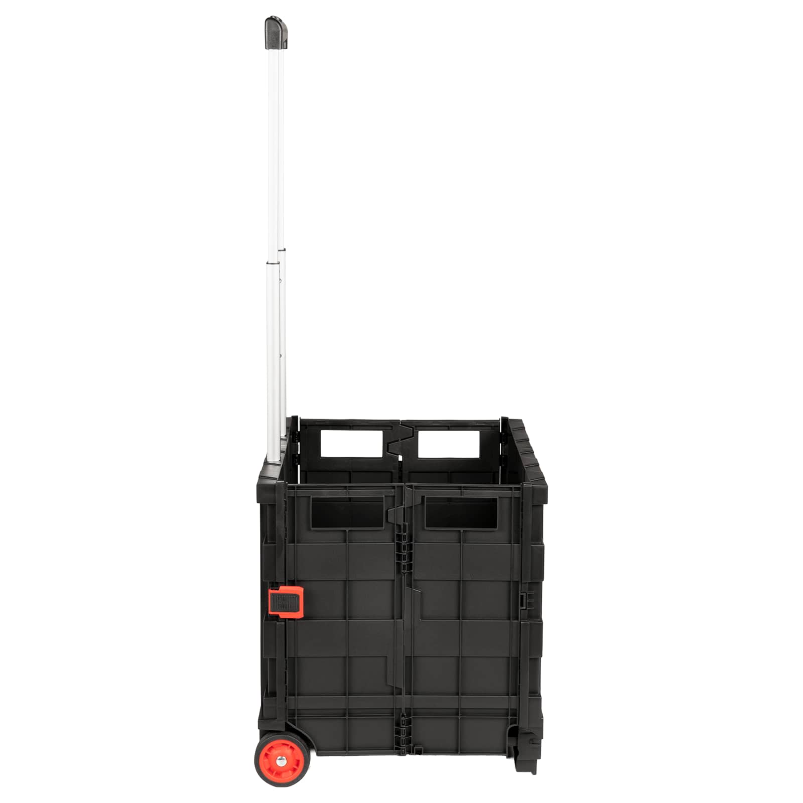 vidaXL Wózek Czarny i czerwony 35 x 39 x 92 cm PP i elastomer