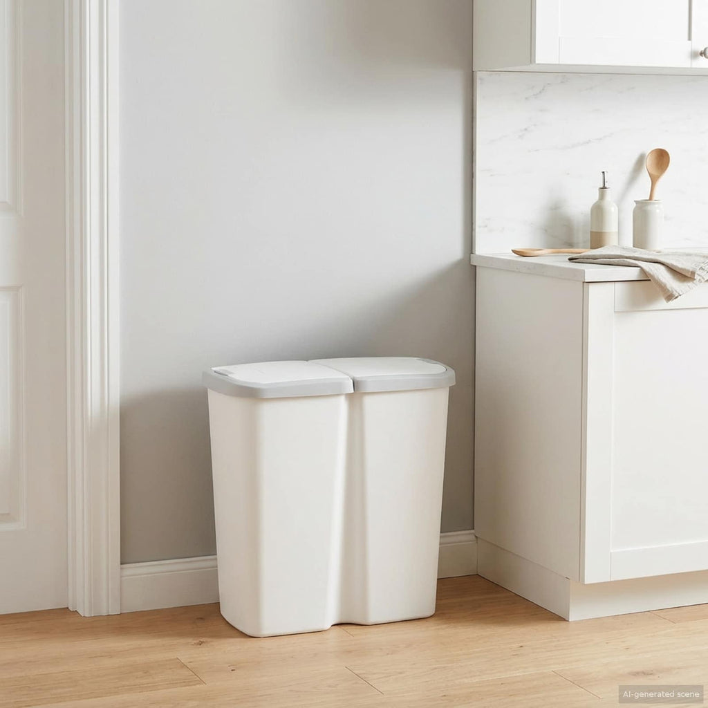 vidaXL Kosz na śmieci Biały 48,5 x 28 x 51 cm PP