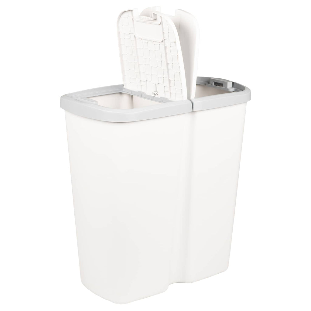 vidaXL Kosz na śmieci Biały 48,5 x 28 x 51 cm PP