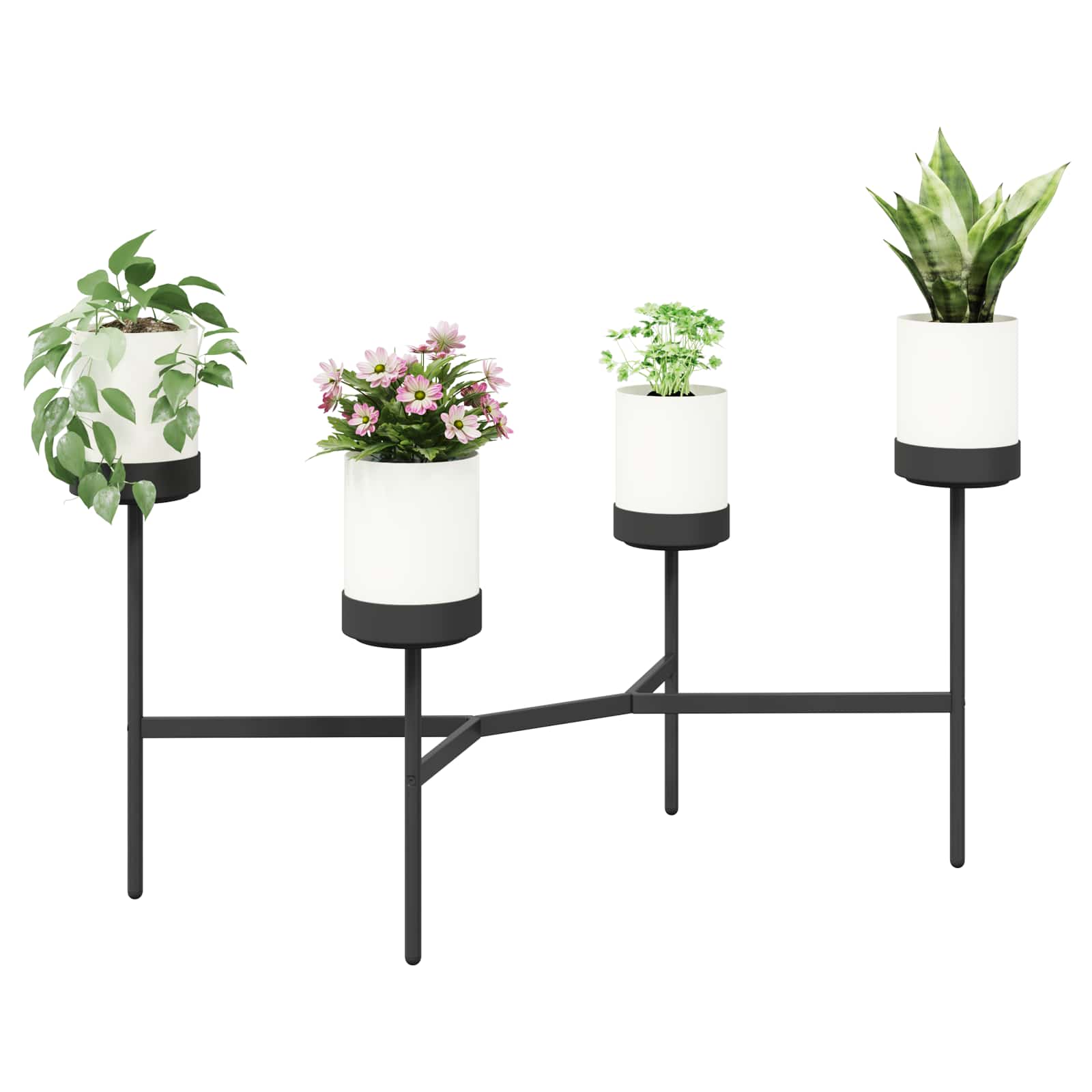 vidaXL Stojak na Kwiaty Biały 125 x 55 x 81 cm Polipropylen i stal