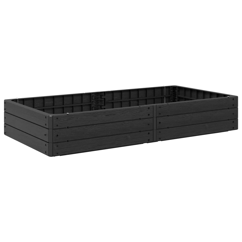 vidaXL Podniesiony grządka Czarny 151 x 75,5 x 25 cm PP