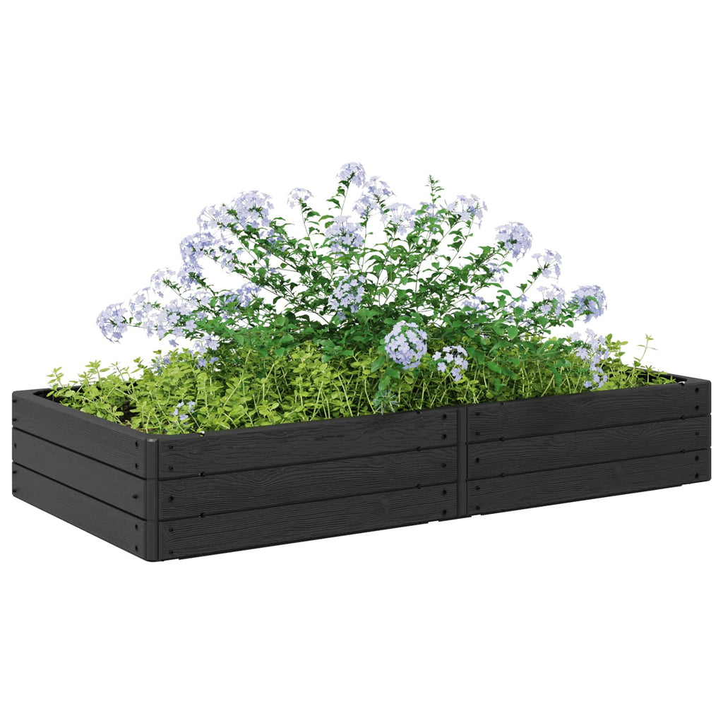 vidaXL Podniesiony grządka Czarny 151 x 75,5 x 25 cm PP