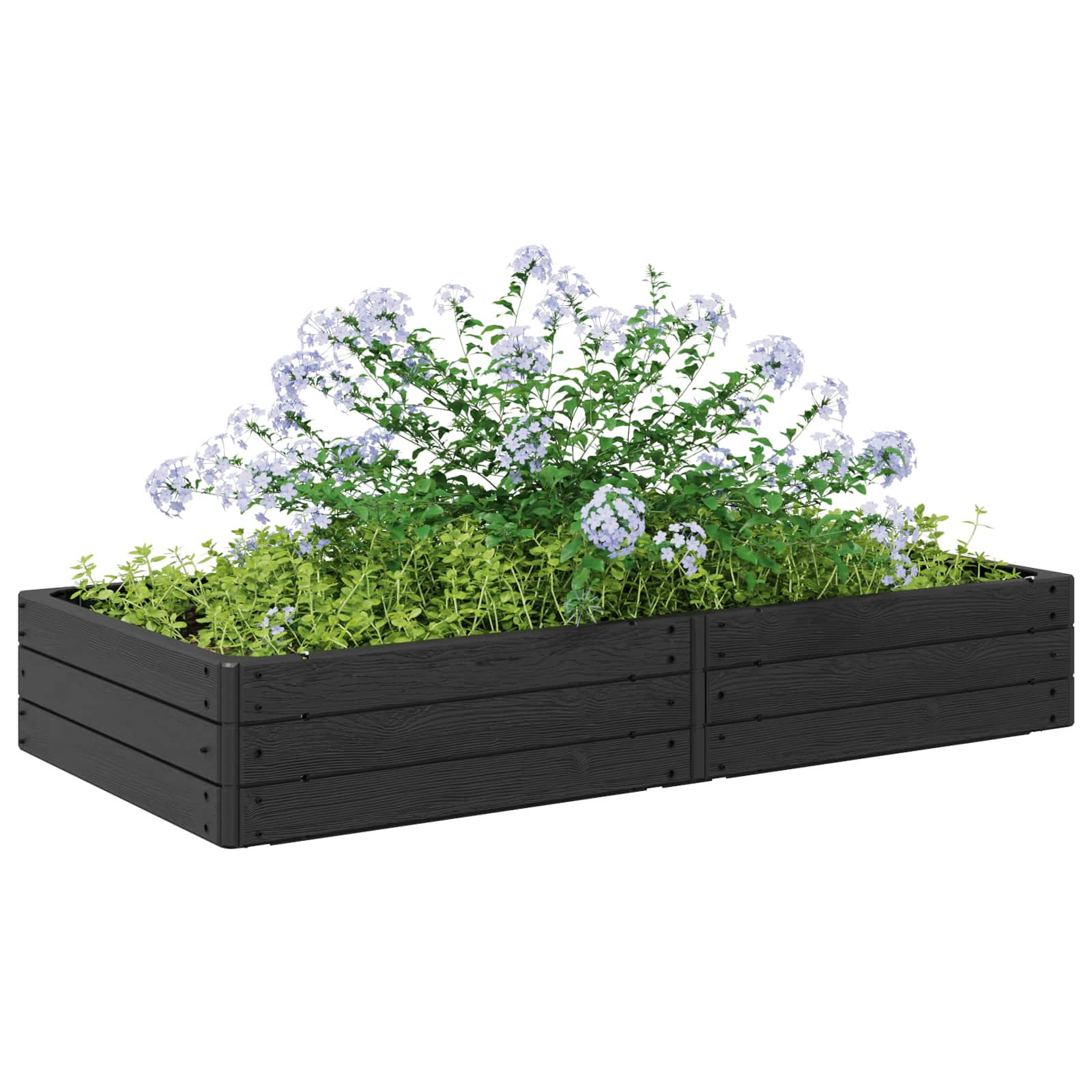 vidaXL Podniesiony grządka Czarny 151 x 75,5 x 25 cm PP