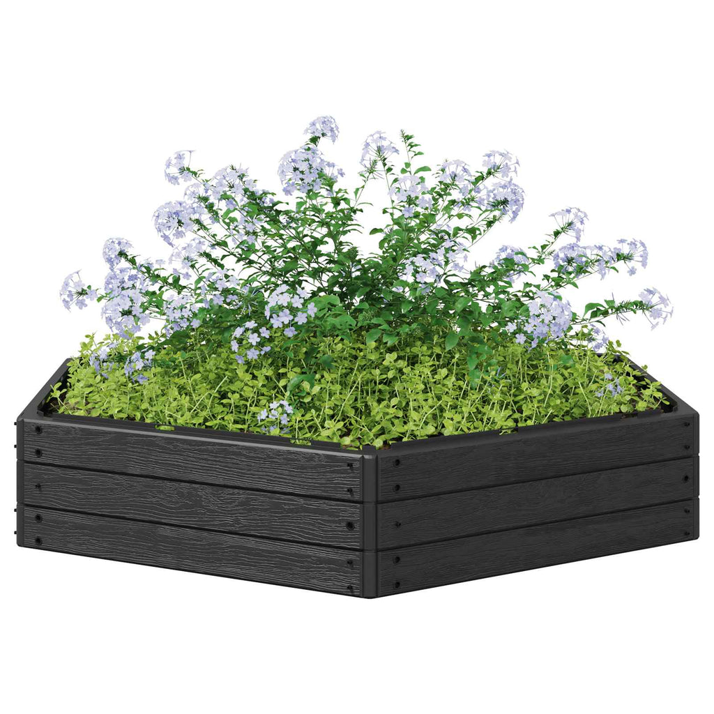 vidaXL Podniesiony grządka Czarny 148 x 129 x 25 cm PP