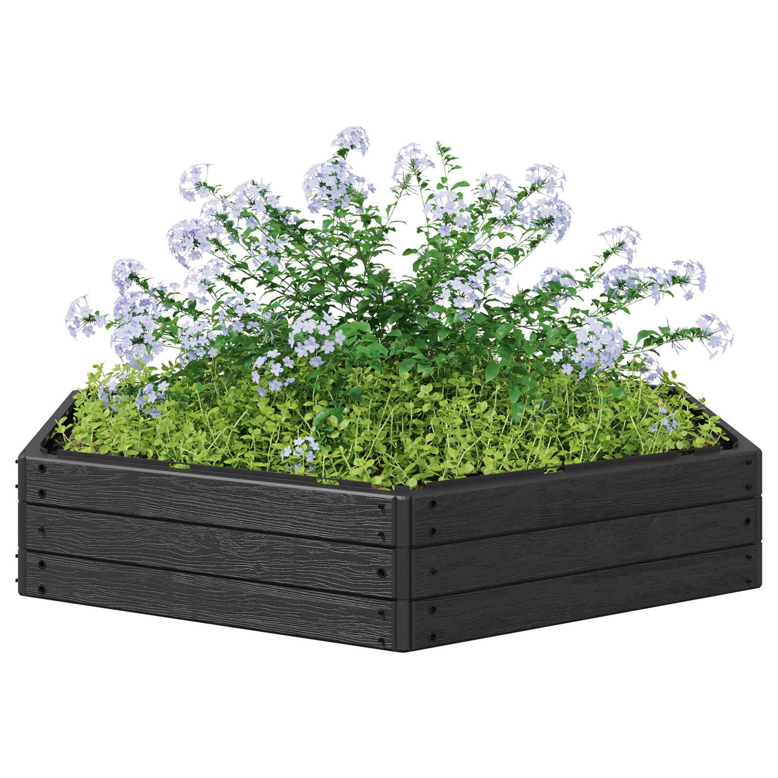 vidaXL Podniesiony grządka Czarny 148 x 129 x 25 cm PP