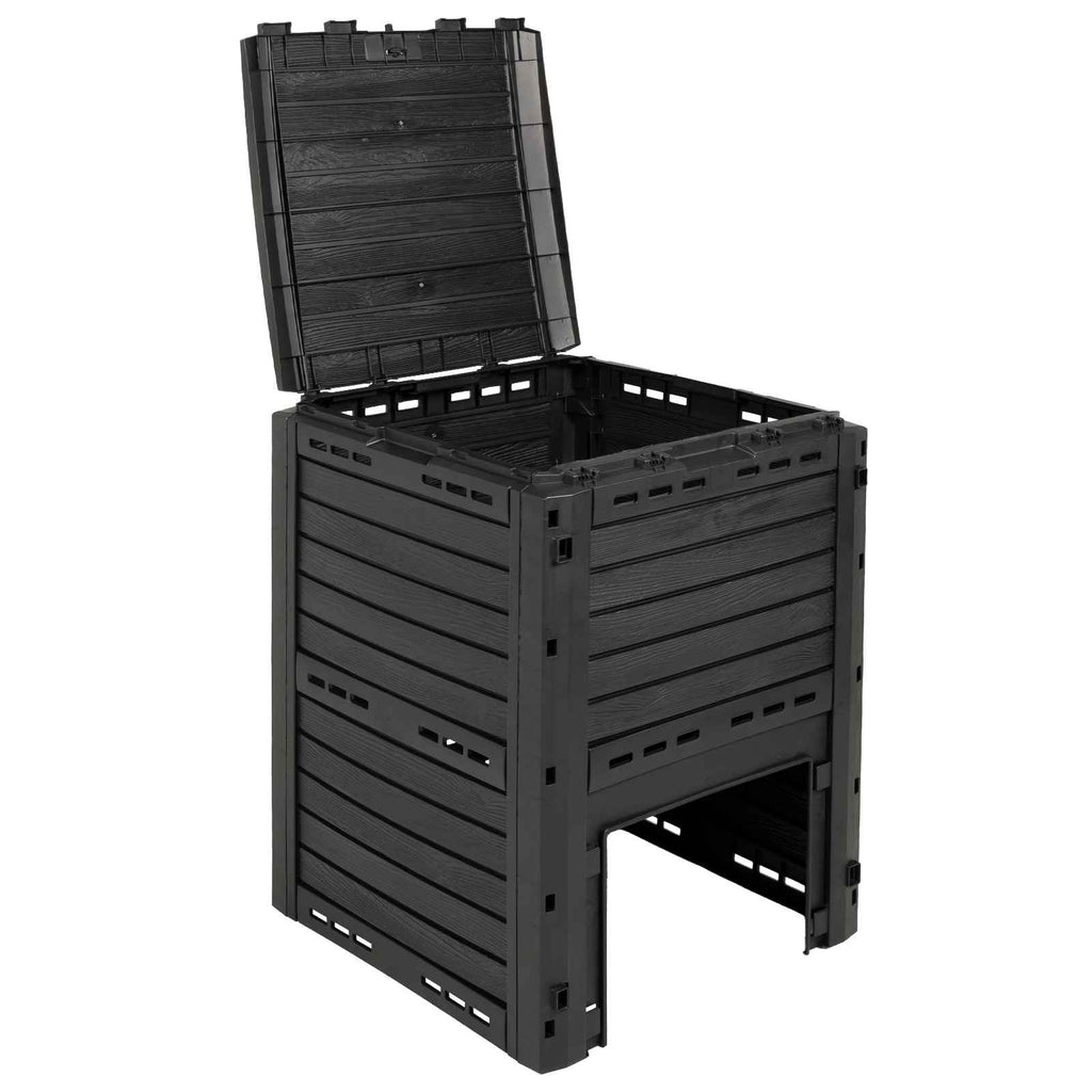 vidaXL Kompostownik ogrodowy Czarny 59,5 x 60 x 81,5 cm 280 l 100% PP
