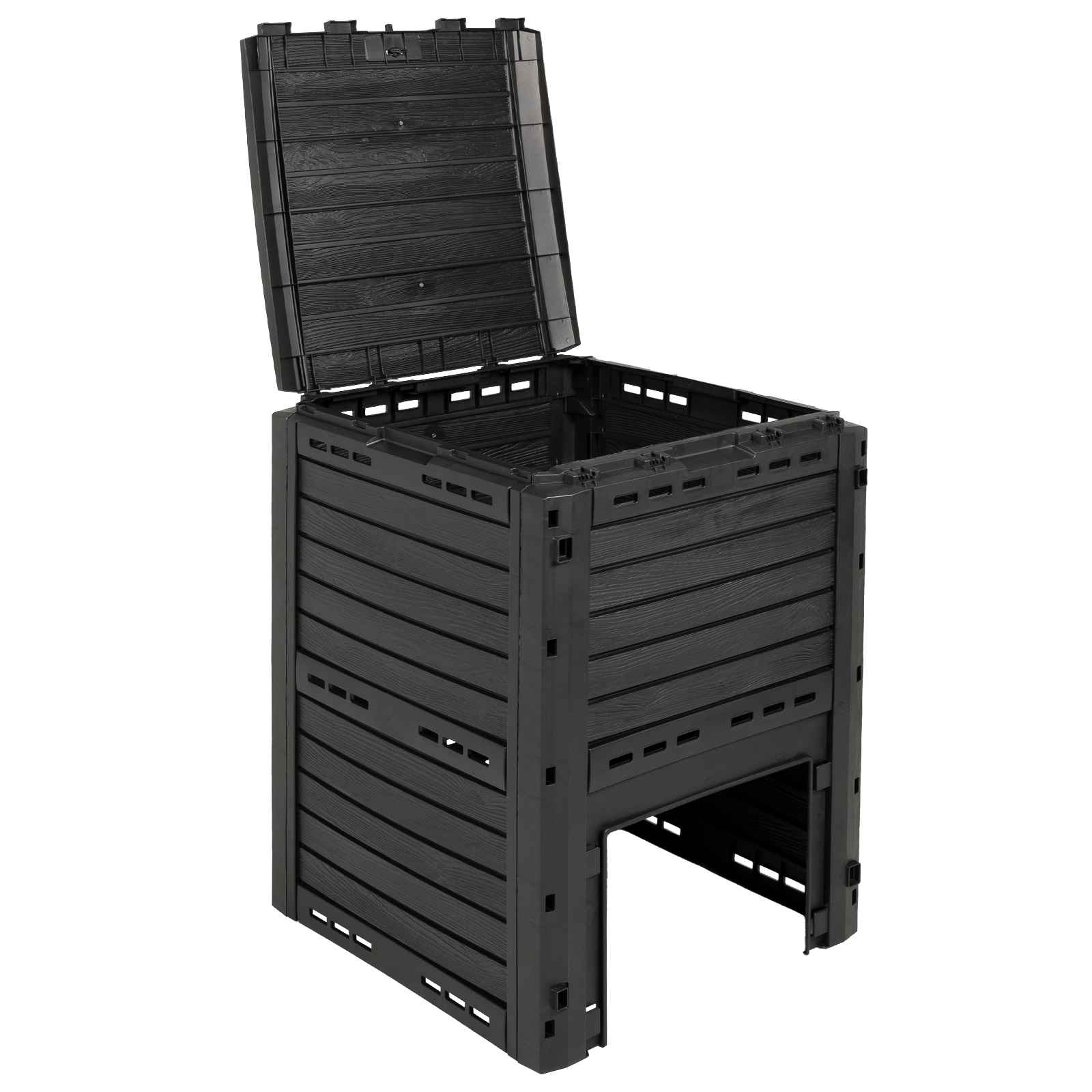 vidaXL Kompostownik ogrodowy Czarny 59,5 x 60 x 81,5 cm 280 l 100% PP