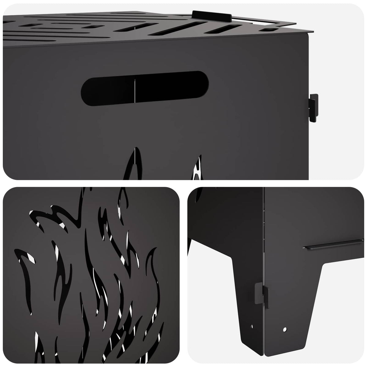 vidaXL Kominek Czarny 47 x 38 x 75 cm Stal