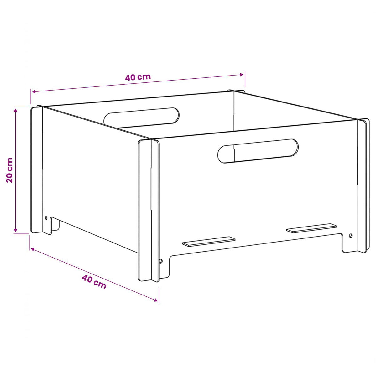 vidaXL Kominek Czarny 40 x 40 x 20 cm Stal