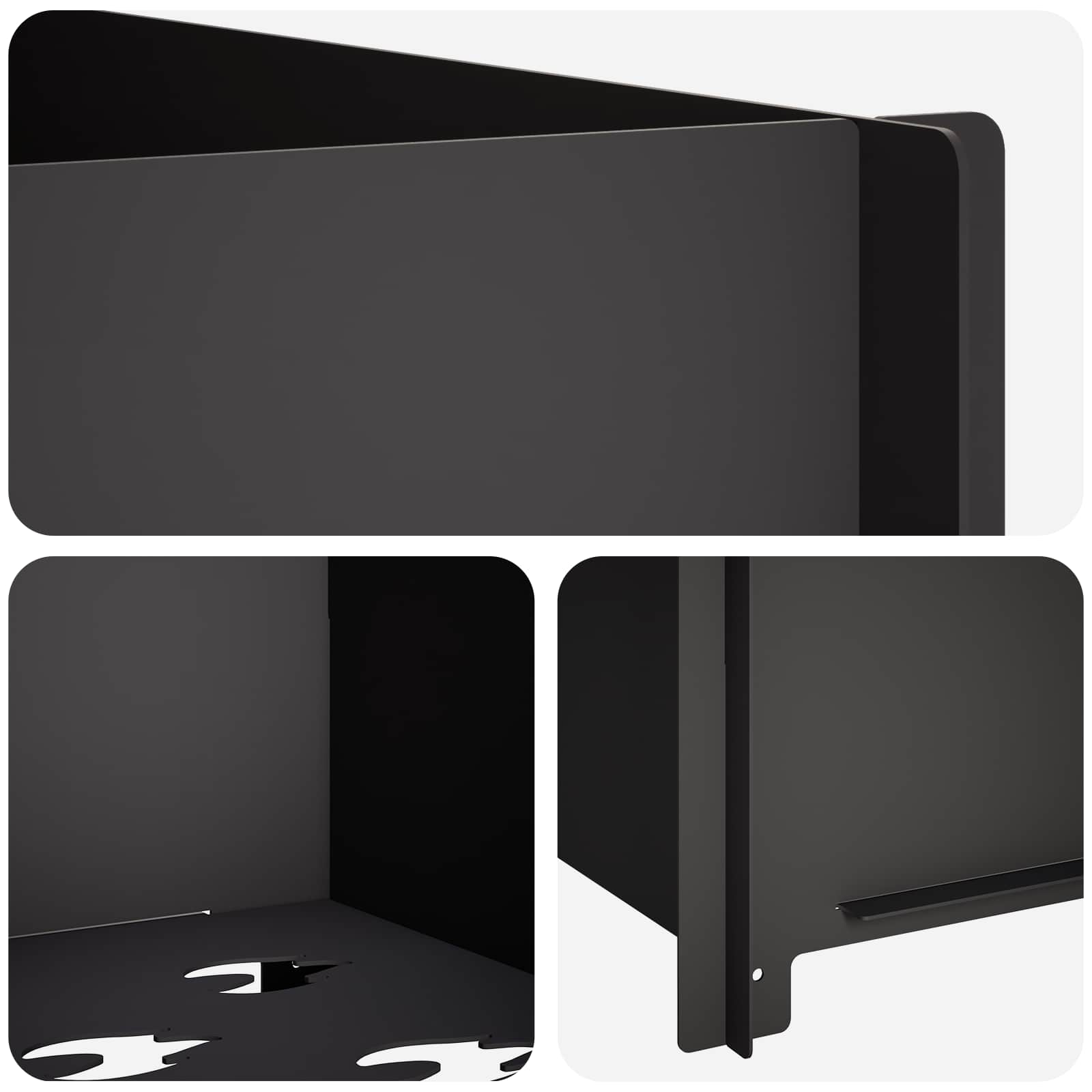 vidaXL Kominek Czarny 60 x 60 x 30 cm Stal