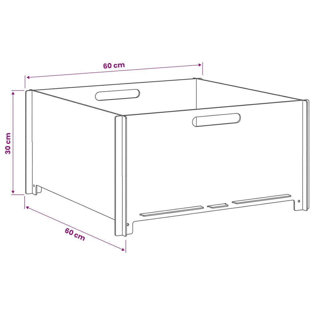 vidaXL Kominek Czarny 60 x 60 x 30 cm Stal