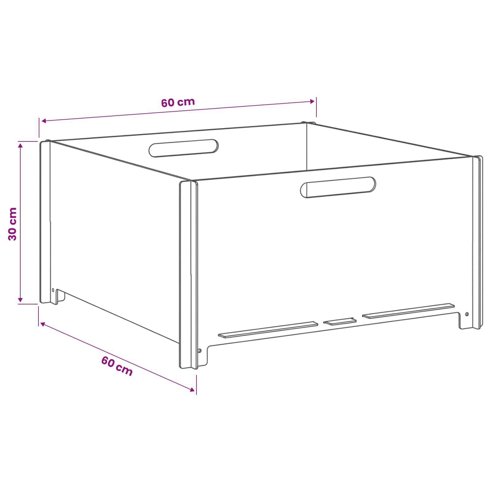 vidaXL Kominek Czarny 60 x 60 x 30 cm Stal