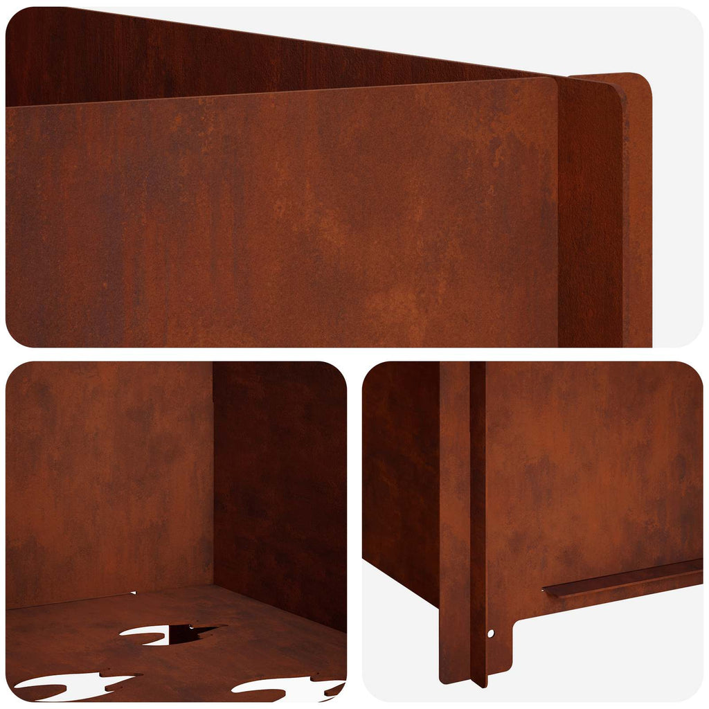 vidaXL Kominek Rdzawy 60 x 60 x 30 cm Stal kortenowska