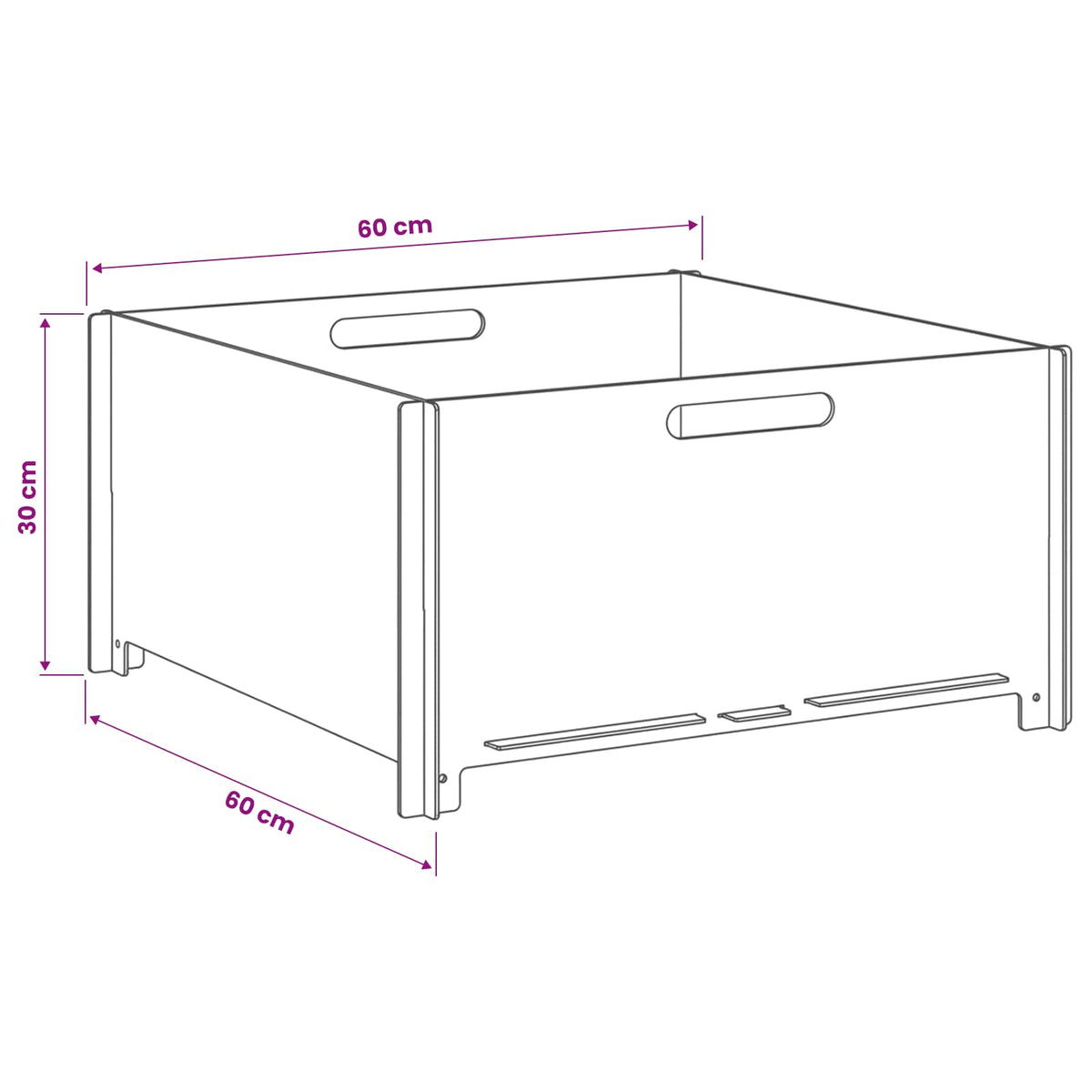 vidaXL Kominek Rdzawy 60 x 60 x 30 cm Stal kortenowska
