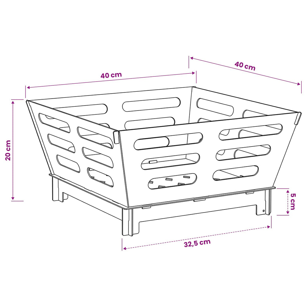 vidaXL Kominek Czarny 40 x 40 x 20 cm Stal