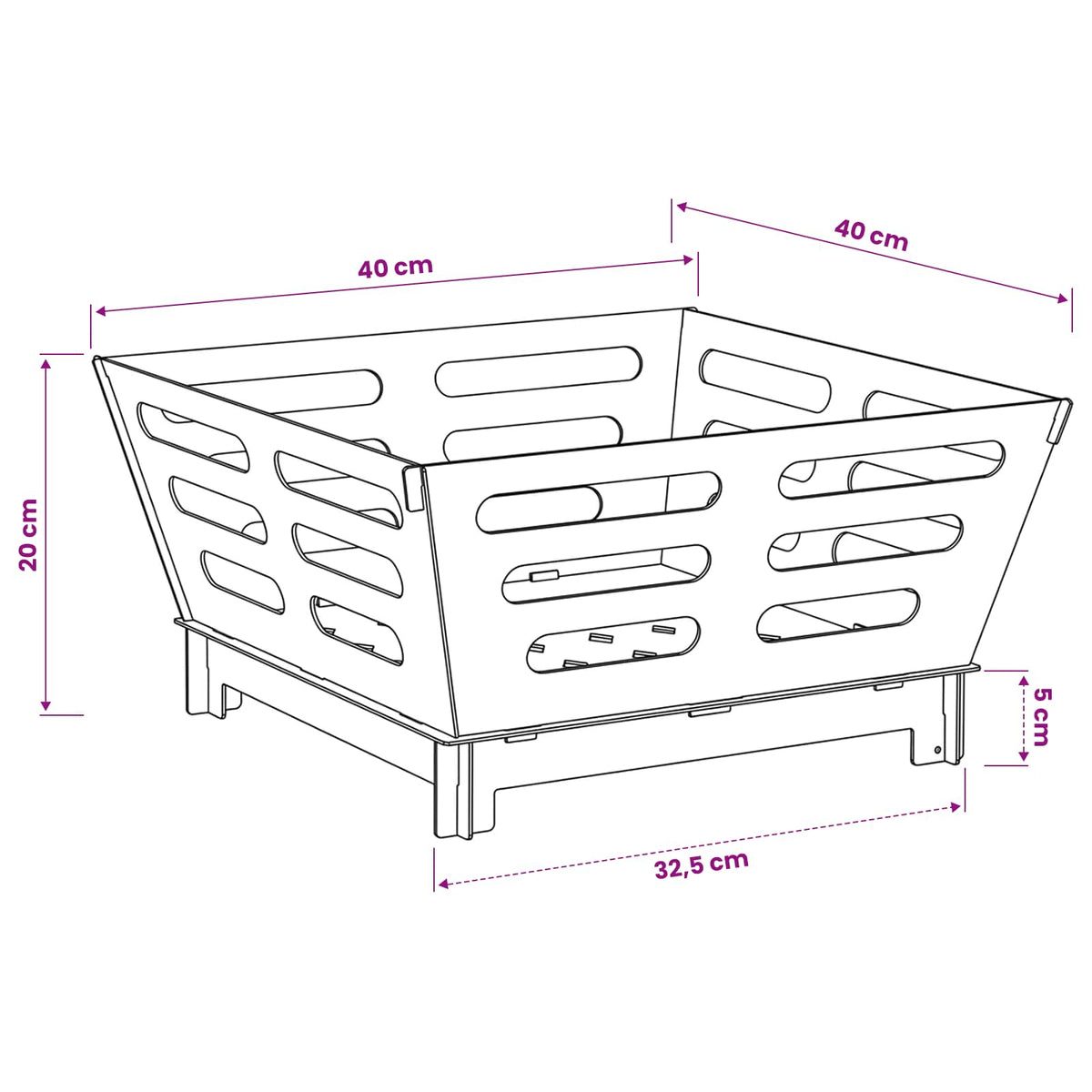 vidaXL Kominek Czarny 40 x 40 x 20 cm Stal