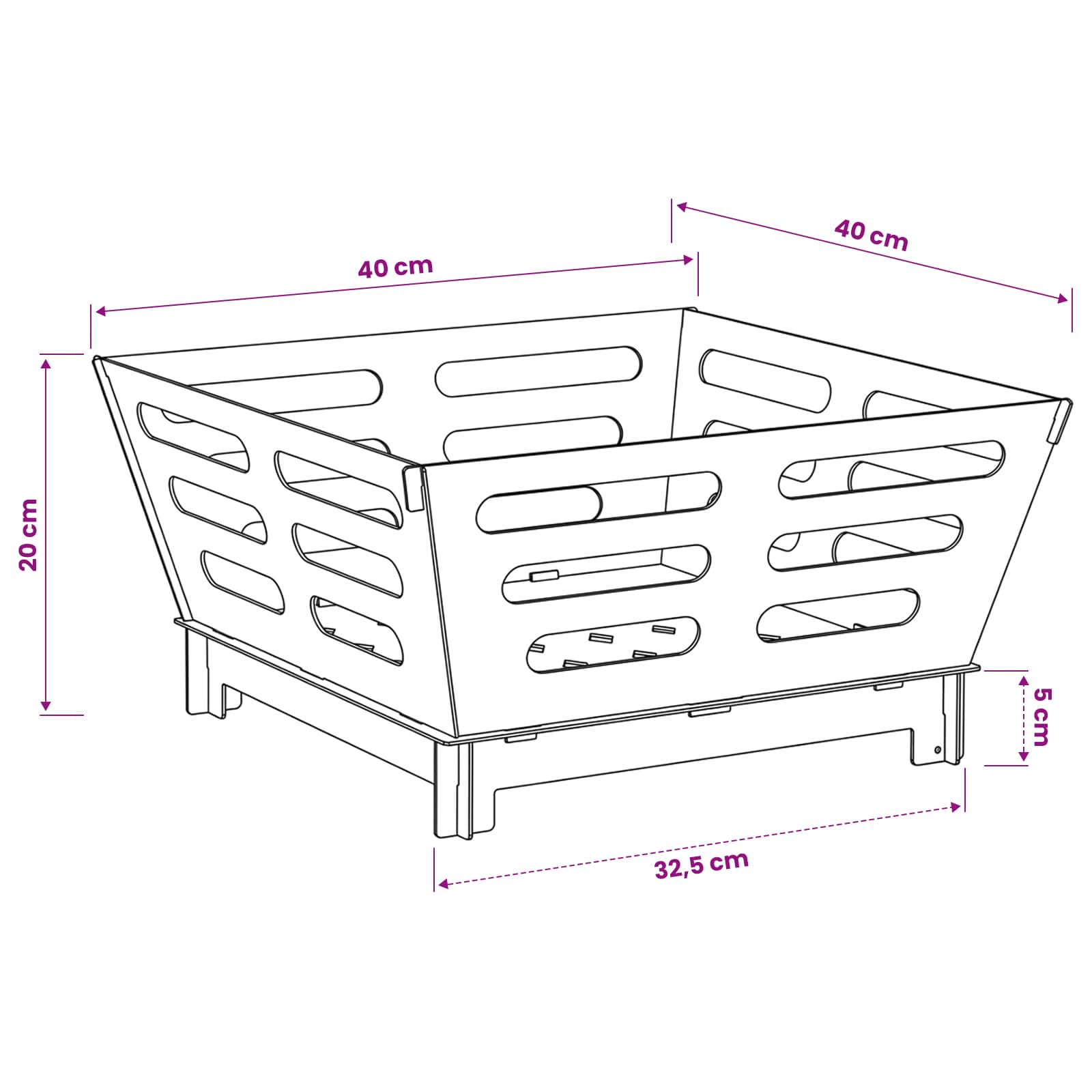 vidaXL Kominek Rdzawy 40 x 40 x 20 cm Stal kortenowska