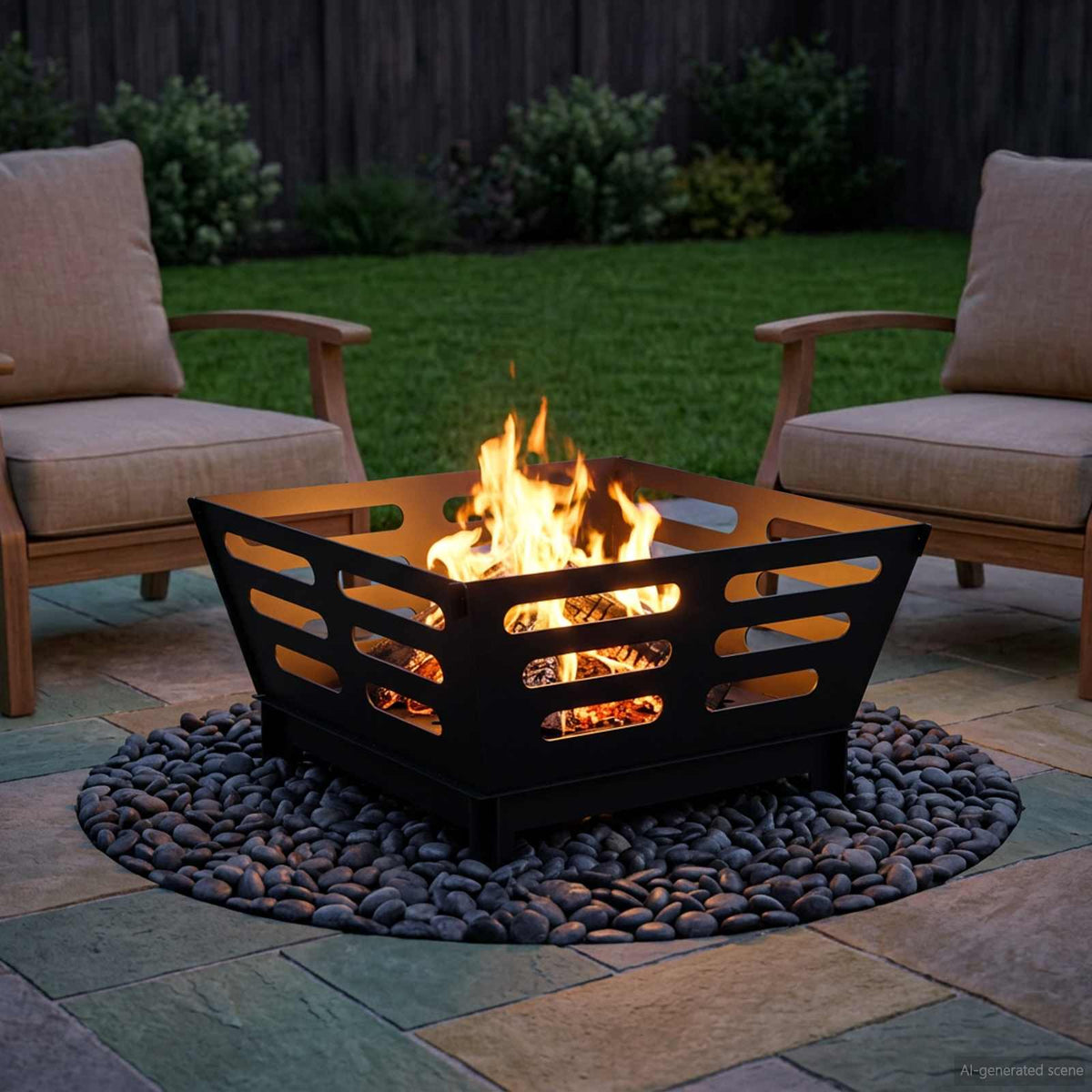 vidaXL Kominek Czarny 60 x 60 x 30 cm Stal