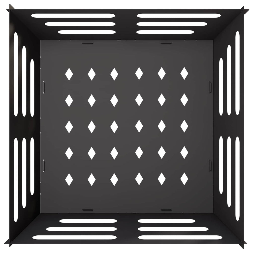 vidaXL Kominek Czarny 60 x 60 x 30 cm Stal