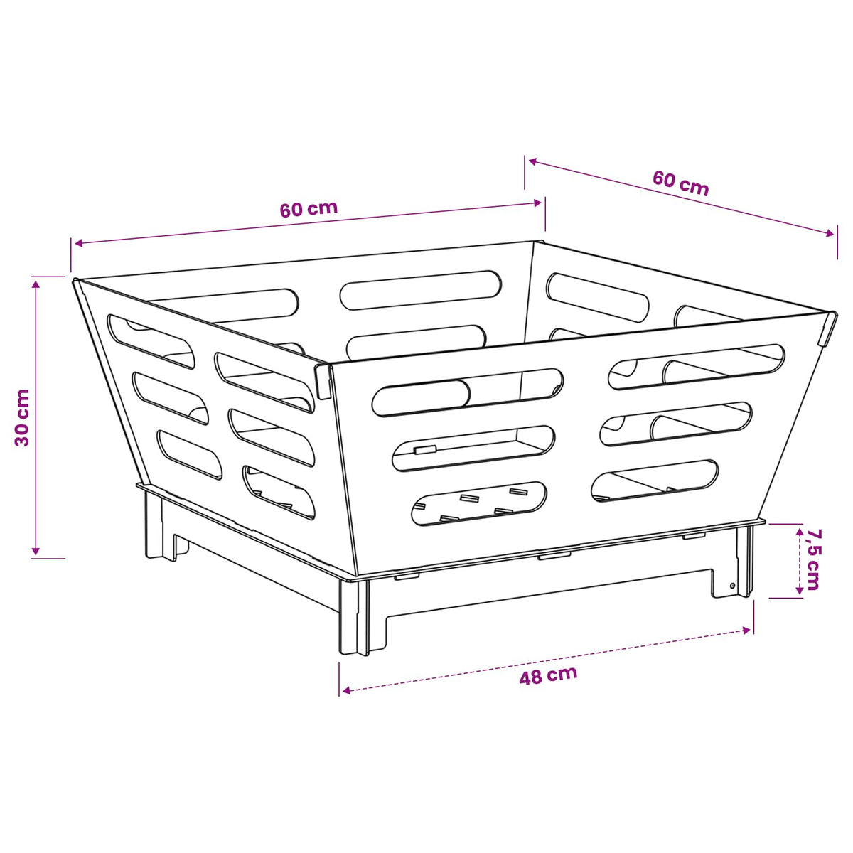 vidaXL Kominek Rdzawy 60 x 60 x 30 cm Stal kortenowska