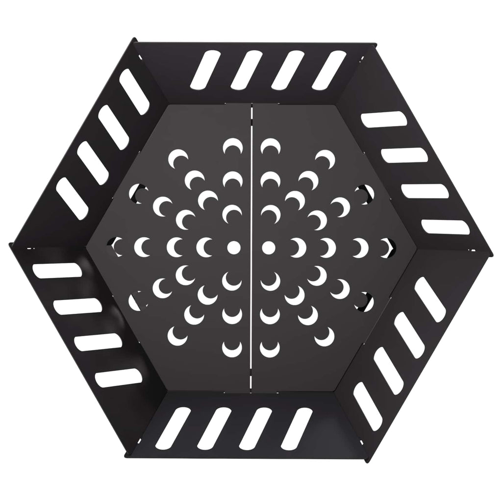 vidaXL Kominek Czarny 60 x 60 x 23 cm Stal