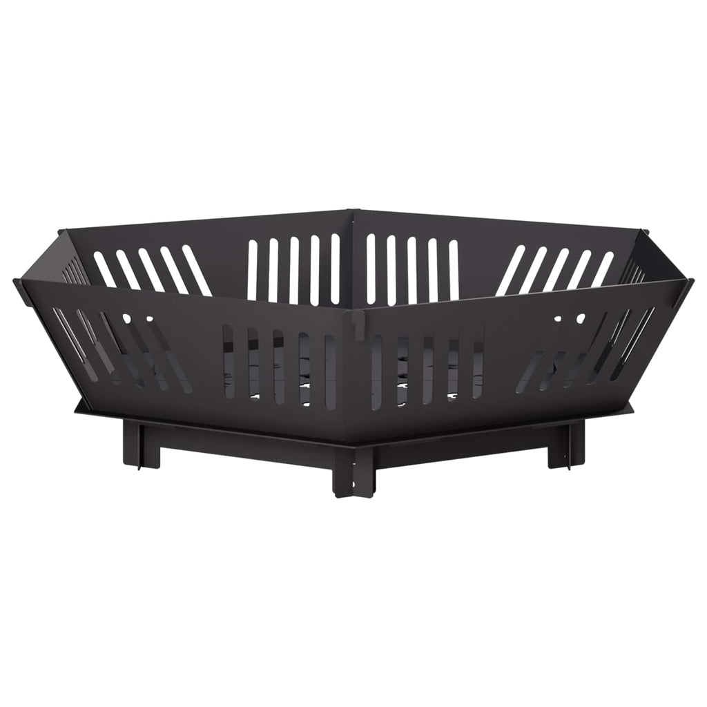 vidaXL Kominek Czarny 60 x 60 x 18 cm Stal