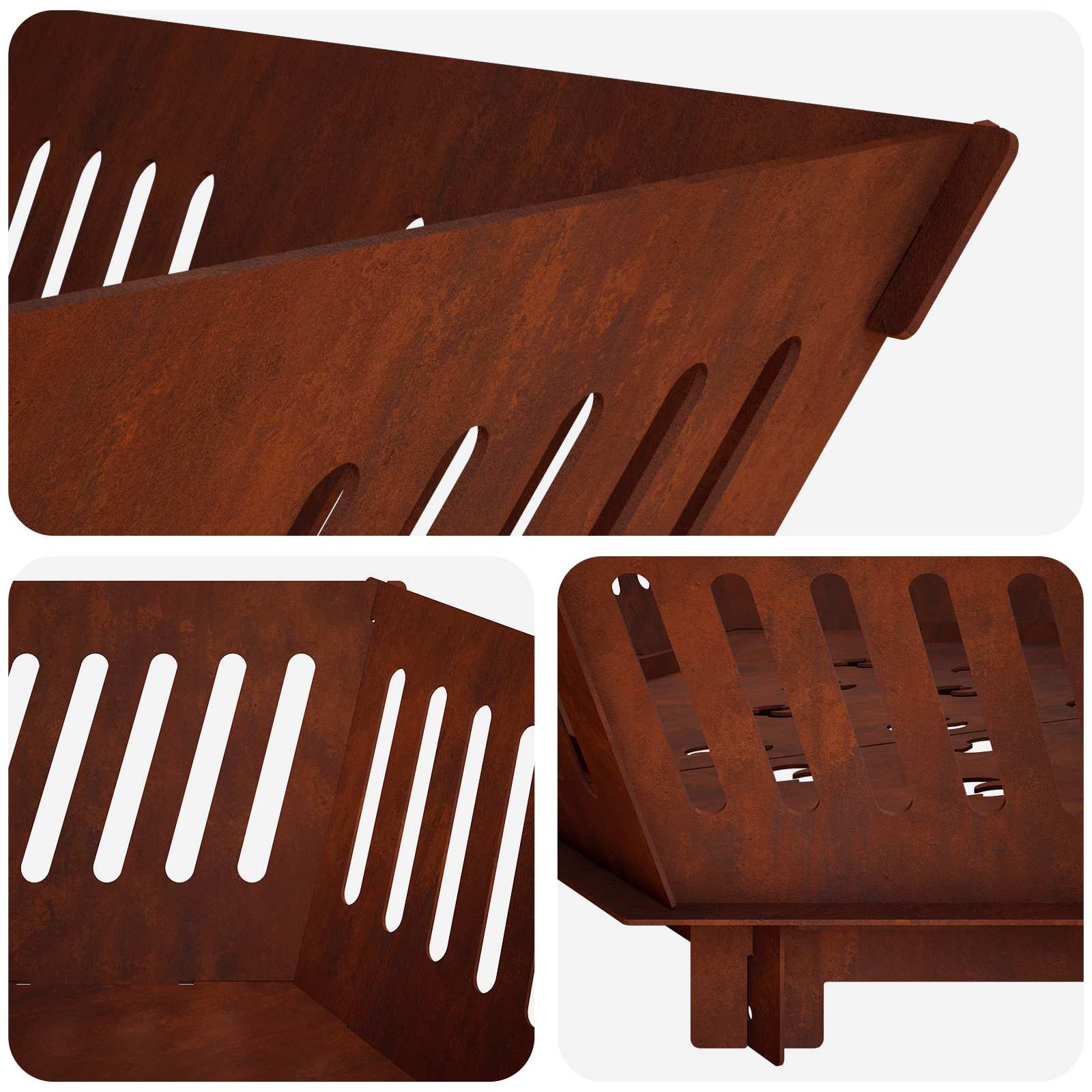 vidaXL Kominek Rdzawy 80 x 80 x 23 cm Stal kortenowska
